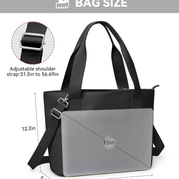 KALIDI Tote Bag for Women,Shoulder Bag with Laptop Compartment for work Leisure - Picture 4 of 7